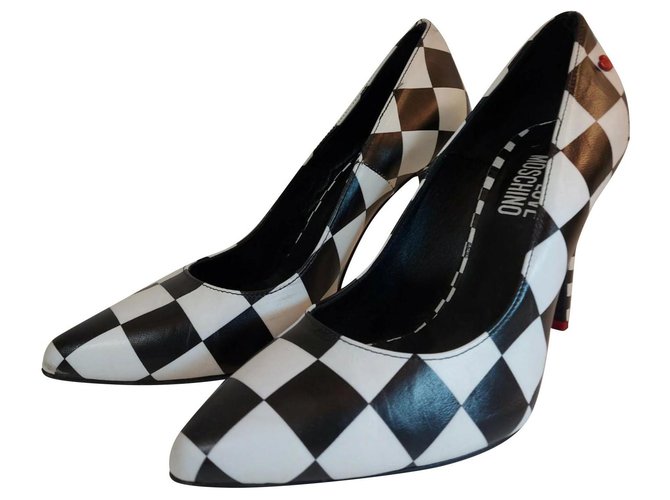 Love Moschino bicolor shoes Black White Leather  ref.256758